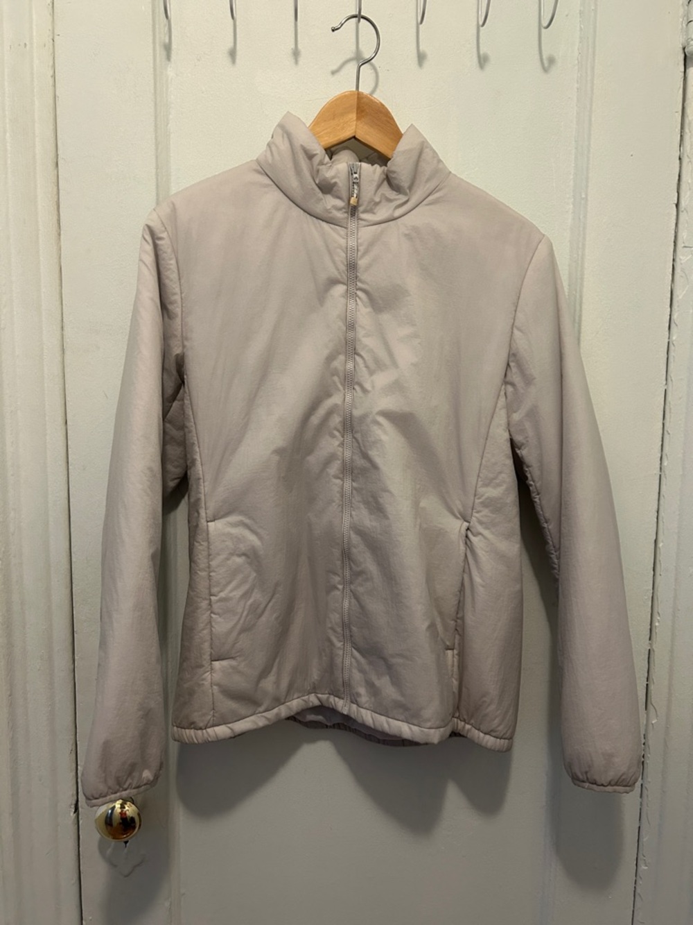 Uniqlo Light Taupe Puffer Jacket - Zip Front